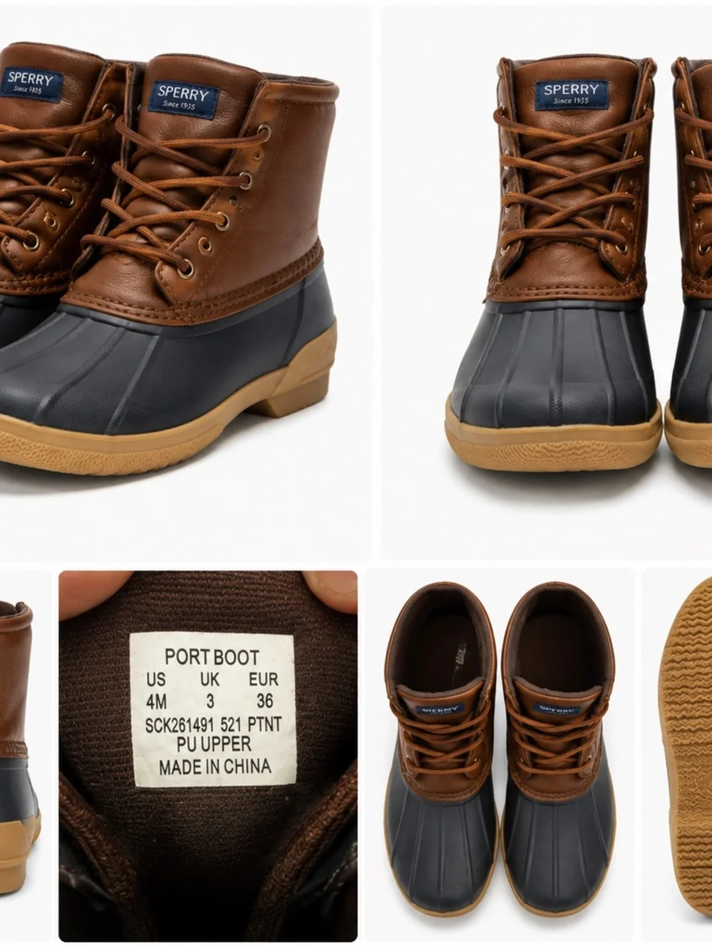 Sperry Brown and Blue Duck Boots